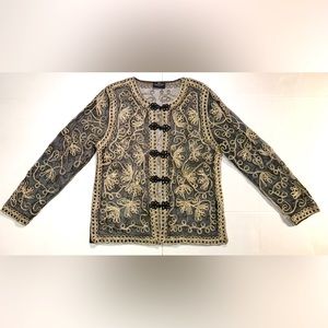 Women's Princess Cruise Evening Black Jacket Large Embroidery Embellishm…